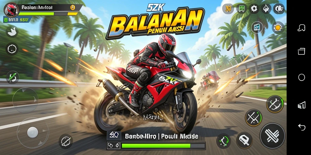 Tampilan gameplay seru di balapan motor 5ZK.
