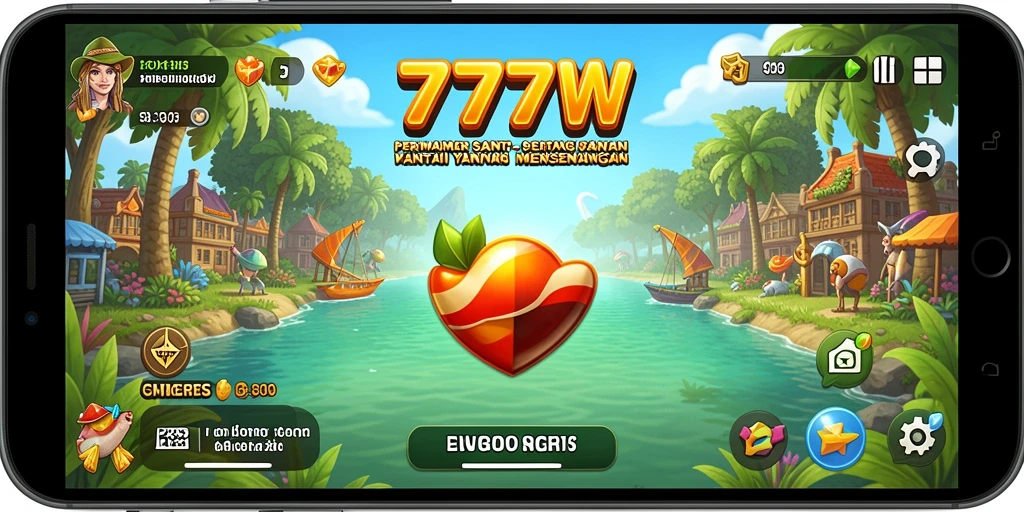 Tampilan screenshot utama 7777W dengan gameplay yang mengasyikkan