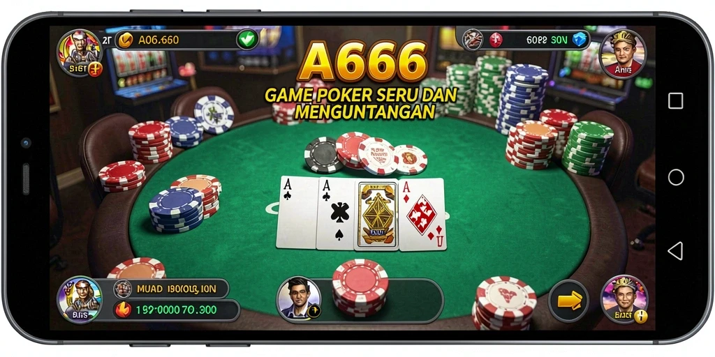 Tampilan screenshot utama AA666 menampilkan aksi seru di permainan Poker.