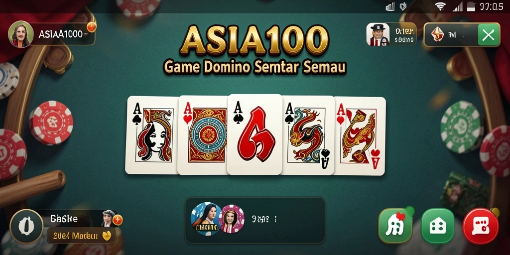 Tangkapan layar ASIA100 menampilkan momen seru saat bermain domino.