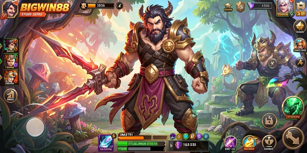 Screenshot gameplay BIGWIN88 yang menampilkan pertarungan epik dan grafis menawan.