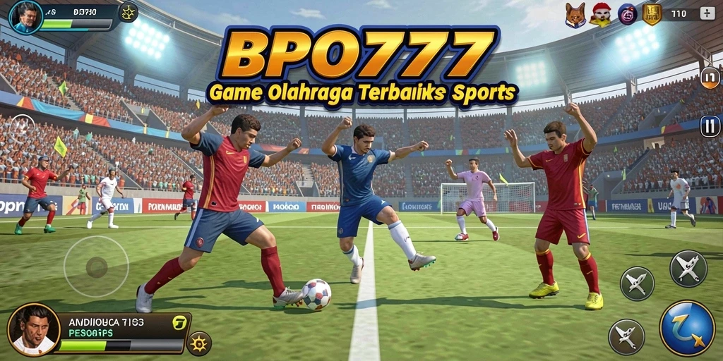 Screenshot utama BPO777 menampilkan aksi seru dalam permainan olahraga.