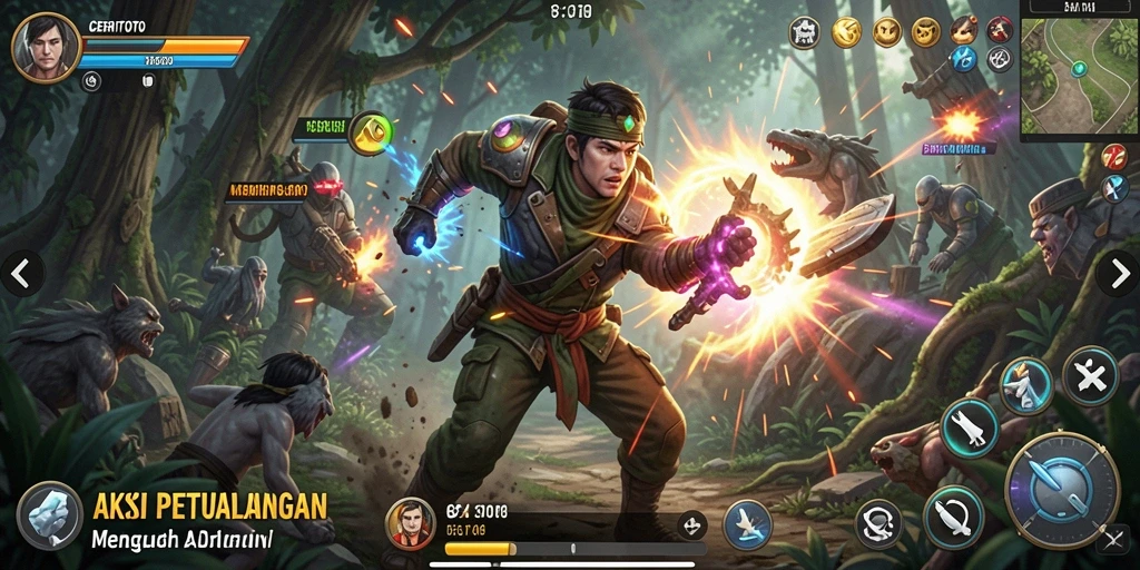 Screenshot CERITOTO yang menunjukkan pertempuran seru dan mendebarkan.