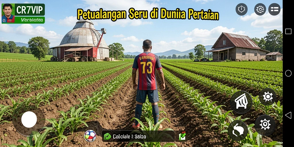 Tampilan gameplay CR7VIP menunjukkan aktivitas bertani yang menyenangkan dan menarik.