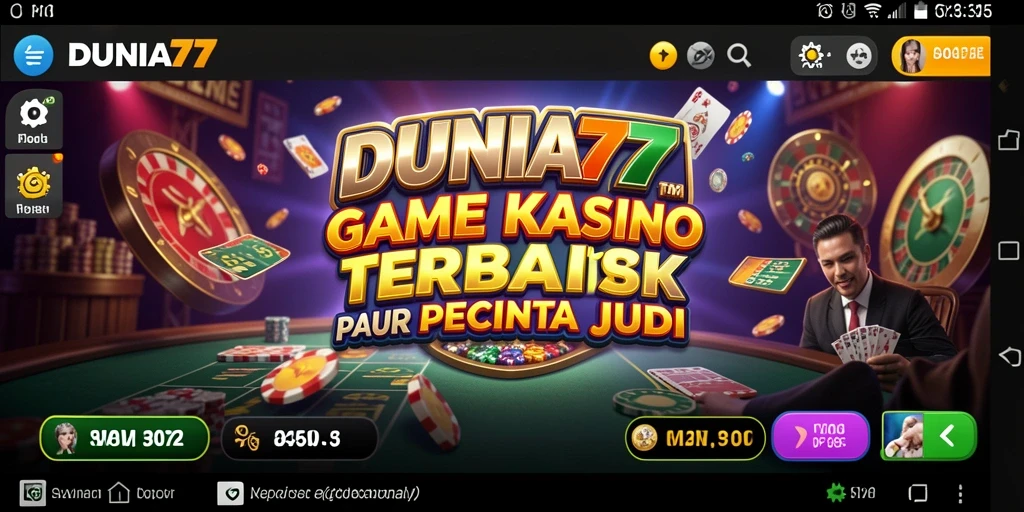 Tampilan gameplay DUNIA77 yang mendebarkan di kasino digital.
