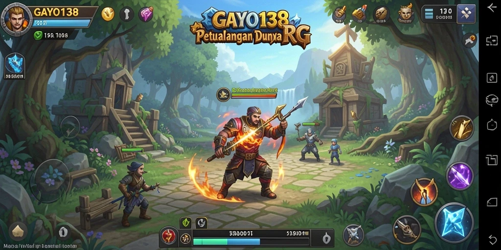 Tangkapan layar menunjukkan gameplay epik GAYO138 dengan aksi bertempur yang mendebarkan.