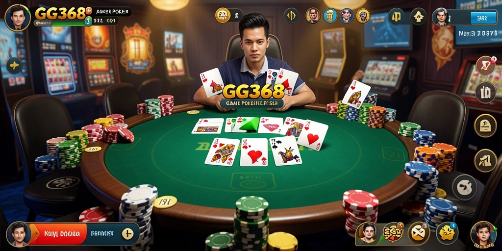 Screenshot GG368 menampilkan gameplay Poker yang seru dan interaktif.