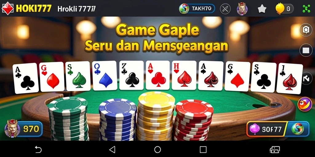 Screenshot menunjukkan aksi seru bermain Gaple di HOKI777.
