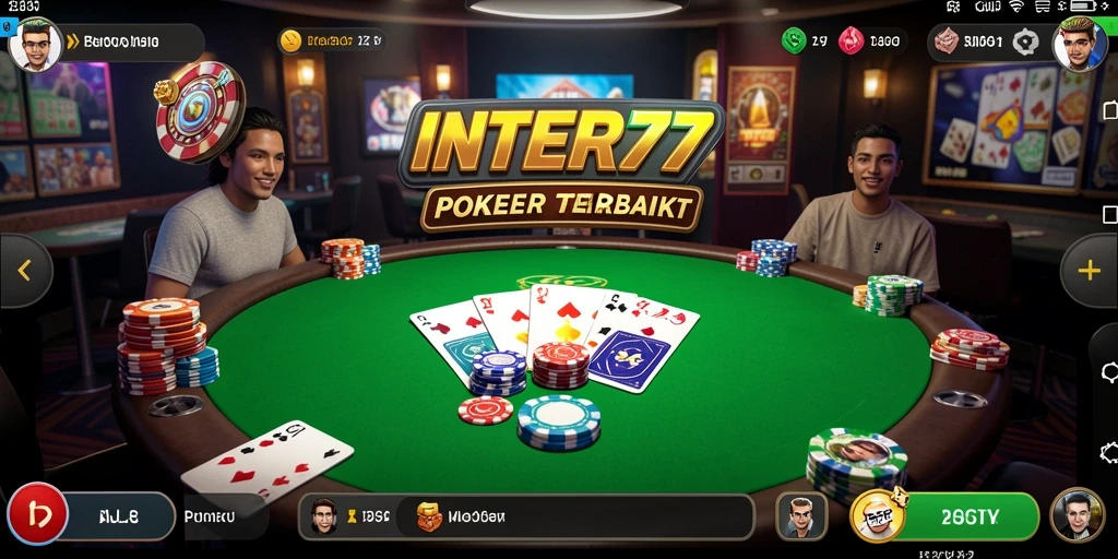 Tampilan gameplay menarik dari INTER77 dengan suasana poker yang autentik.