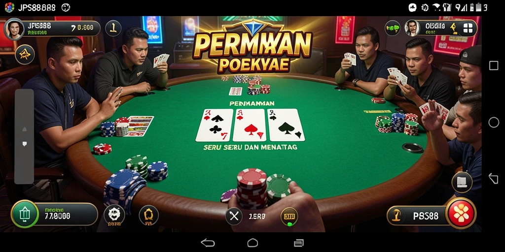 Screenshot utama JPS88 menampilkan gameplay poker yang mendebarkan.