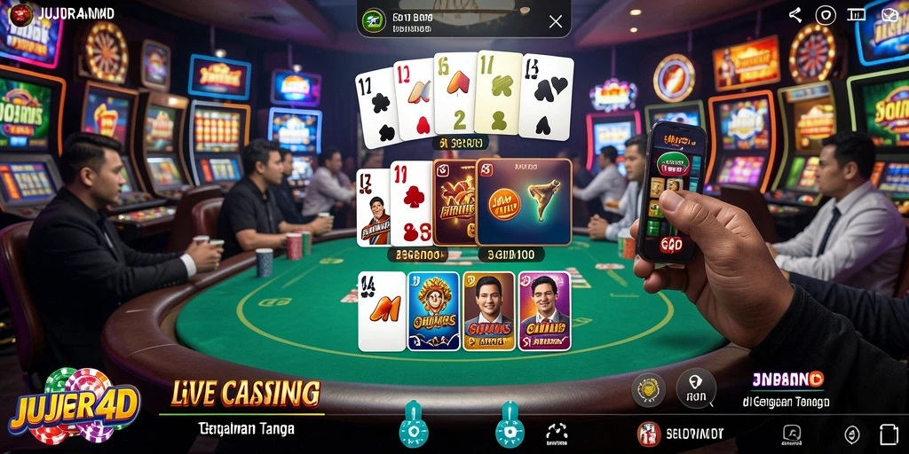 Tampilan menarik dari gameplay JUJUR4D di Live Casino.