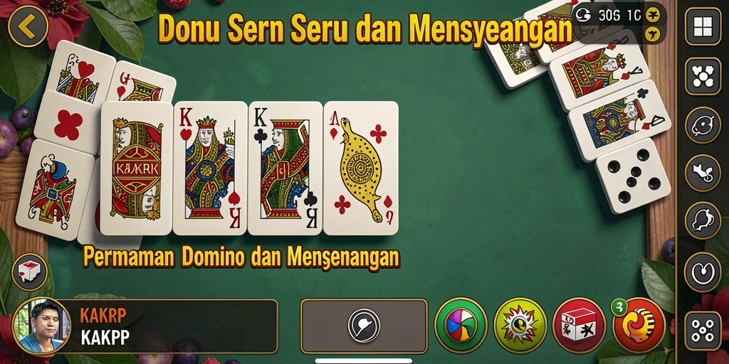 Tampilan gameplay seru dalam permainan Domino KAKRP.