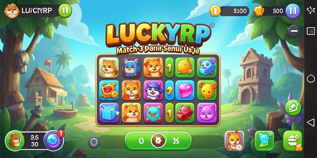 Tangkapan layar <strong>LUCKYRP</strong> menampilkan aksi mencocokkan objek dengan grafis menawan.