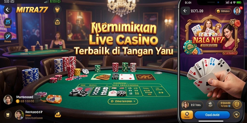 Screenshot MITRA77 menampilkan dealer Live Casino yang siap memberikan pengalaman bermain terbaik.