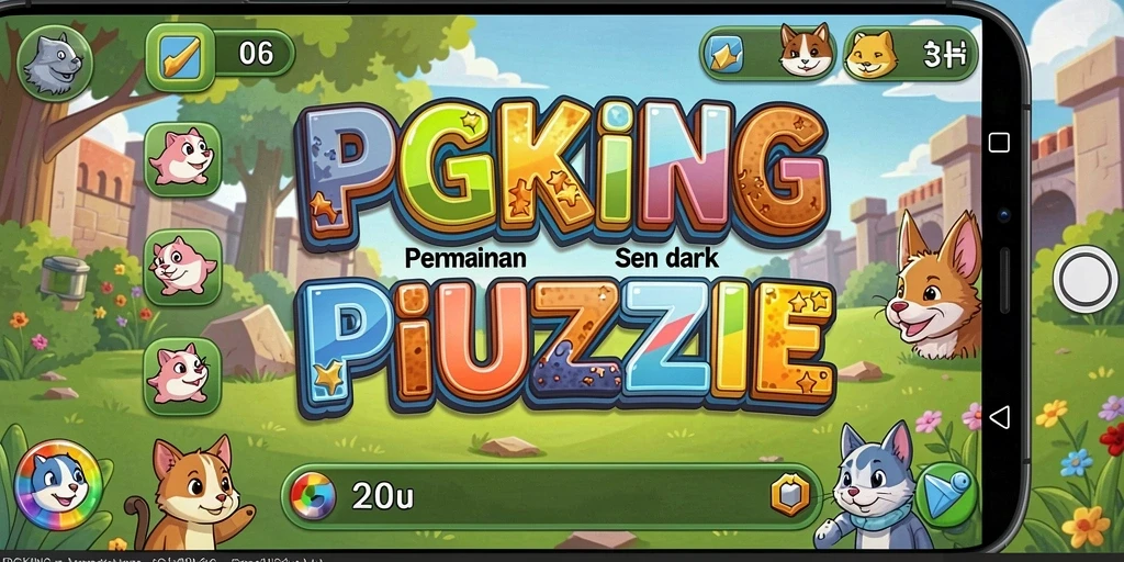 Tampilan permainan PGKING dengan berbagai teka-teki menarik.