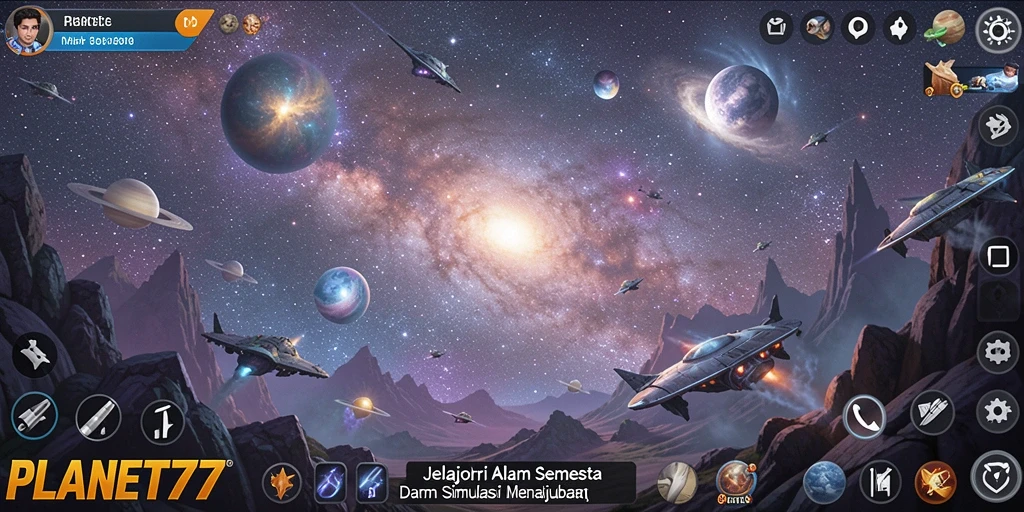 Tampilan permainan PLANET77 yang menarik dengan eksplorasi planet.