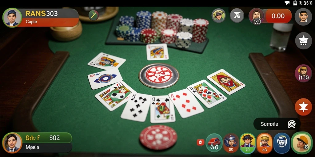 Tampilan gameplay RANS303 dengan kartu Gaple yang menarik.