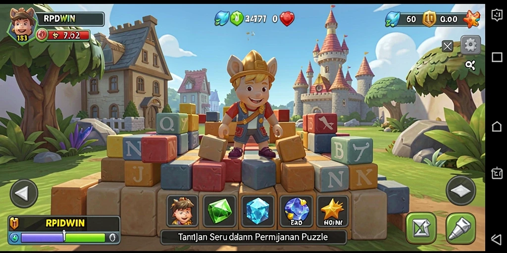 Tampilan gameplay RPIDWIN dengan tantangan puzzle menarik.