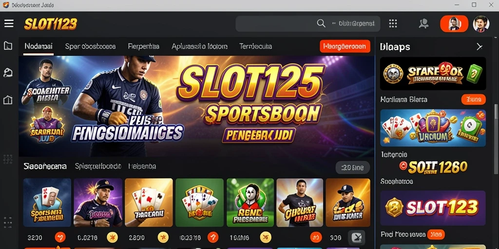 Screenshot utama SLOT123 menampilkan pengalaman taruhan olahraga yang mendebarkan.