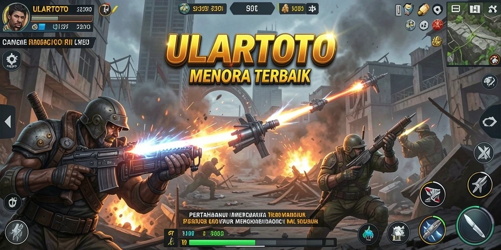 Screenshot gameplay ULARTOTO menampilkan menara dan strategi pertahanan yang menarik.